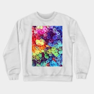 Rainbow Paper Roses Crewneck Sweatshirt